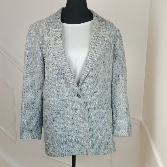 Emil Rutenberg Jackets & Blazers - Vintage‎ Silk Gray Blazer Jacket. High End Designer Piece Size Large
